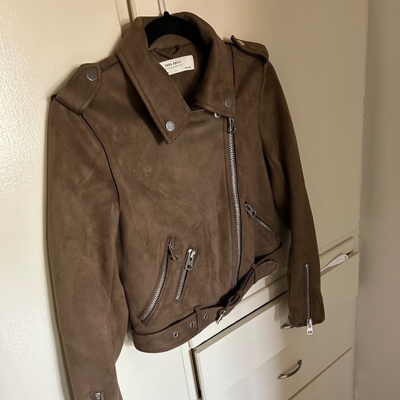 Zara Brown Leather Jacket - Picture 7 of 10